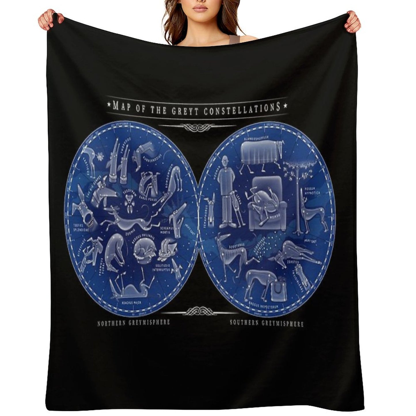 Map of The Greyt Constellations Throw Blanket