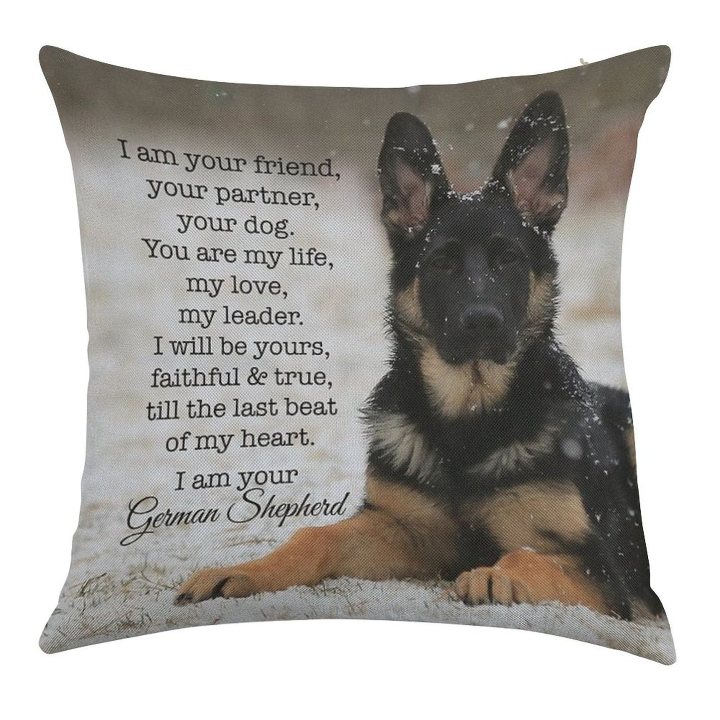 I Am Your German Shepherd Linen Throw Pillow Cover