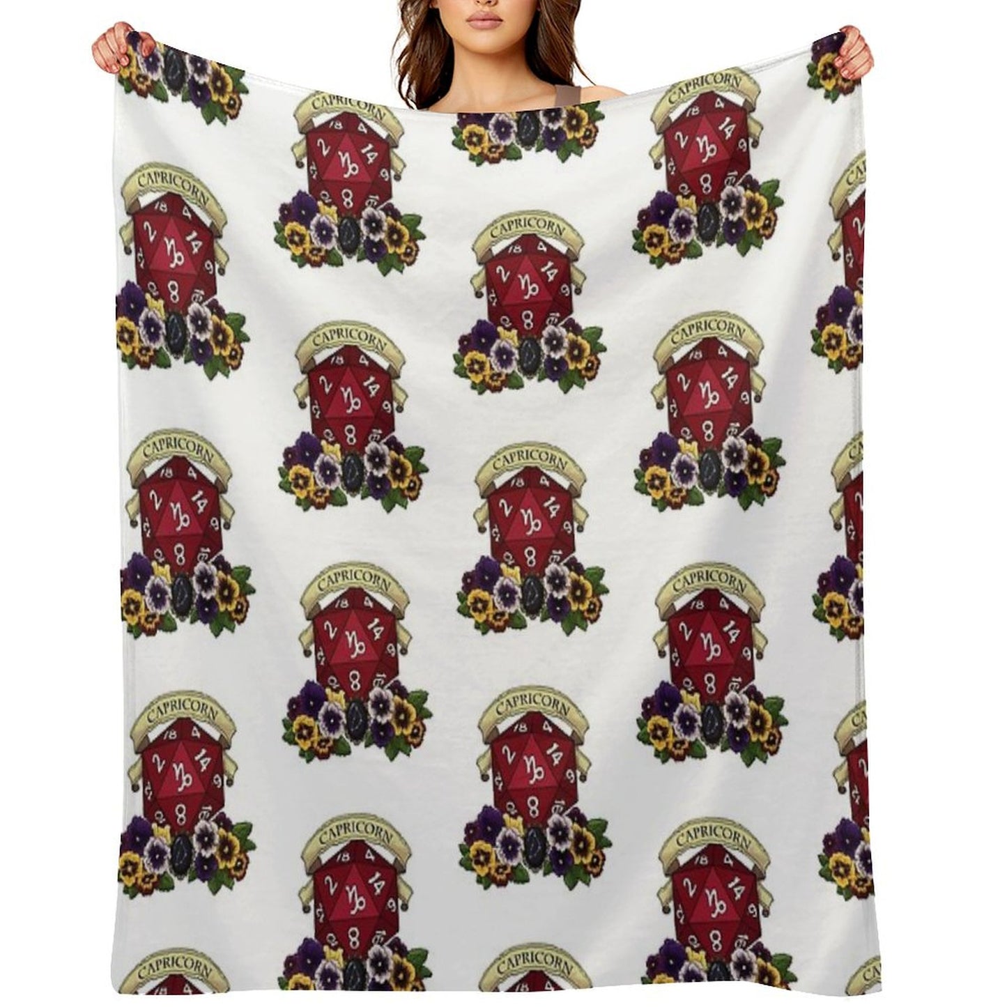 Dice Capricorn Throw Blanket