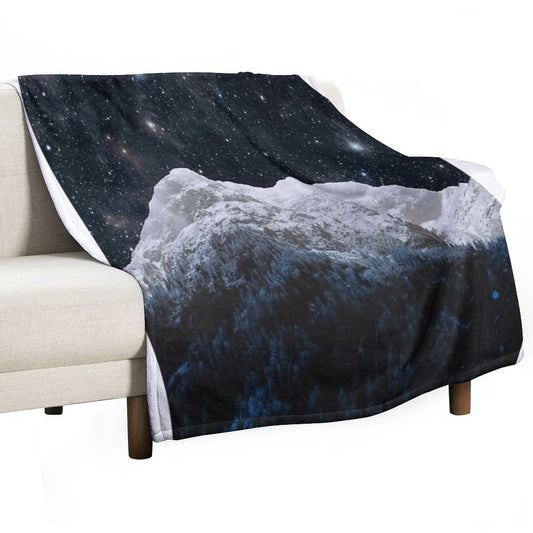 Mountains Attracts Galaxy Throw Blanket