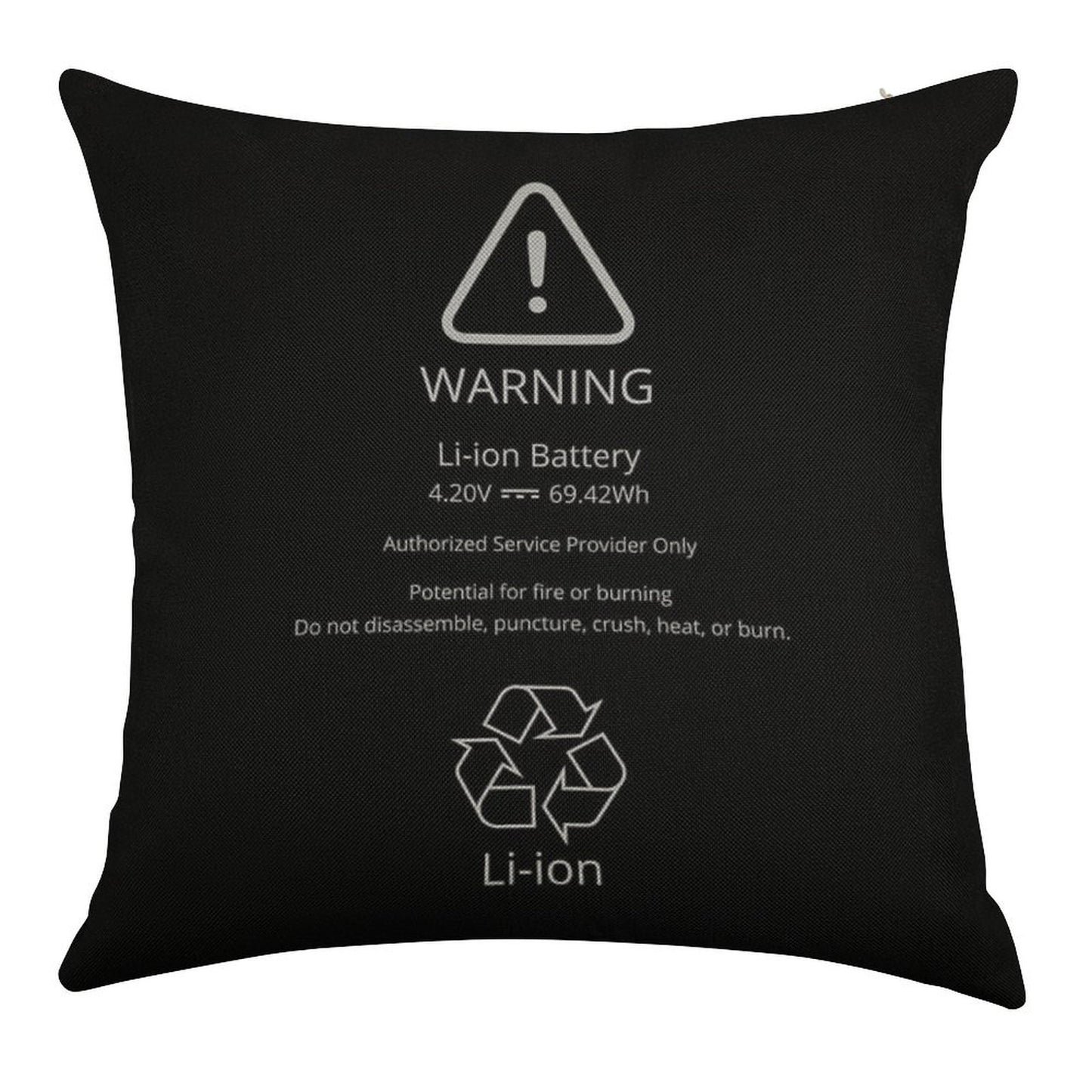 Swollen Battery  Lithium-ion Battery Linen Throw Pillow Cover
