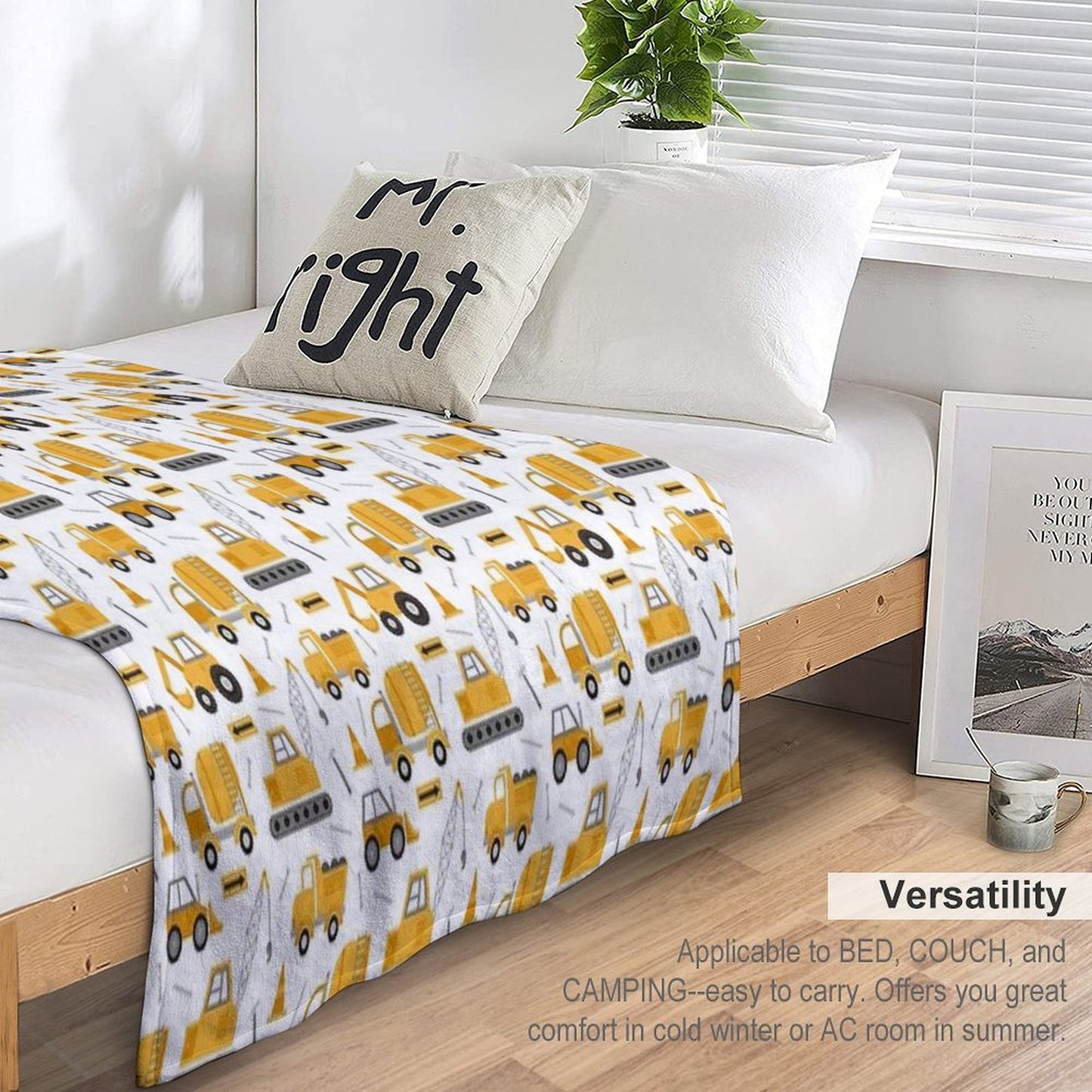 Construction Trucks Throw Blanket
