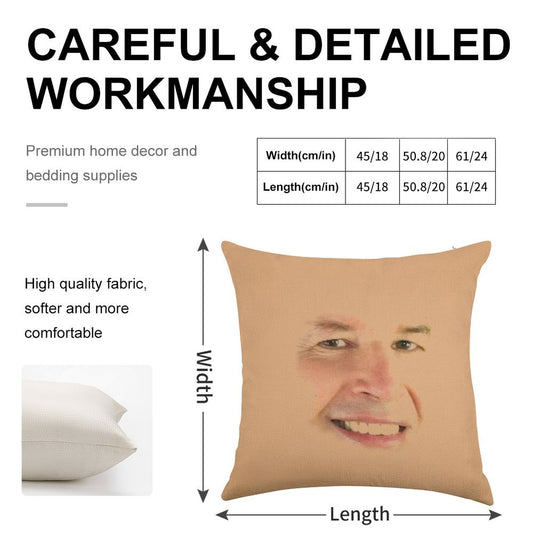 Neil Breen Linen Throw Pillow Cover