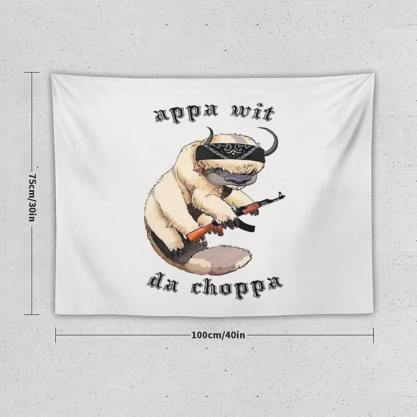 Appa With A Choppa Tapestry Tapestry