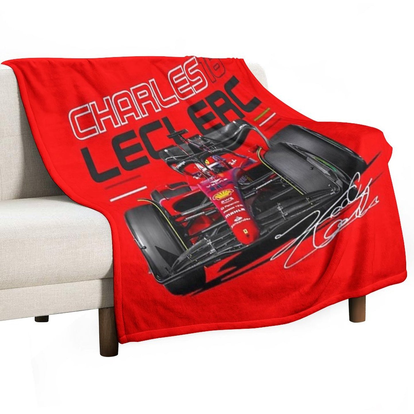 Charles Leclerc Scuderia Ferrari 2022 Throw Blanket