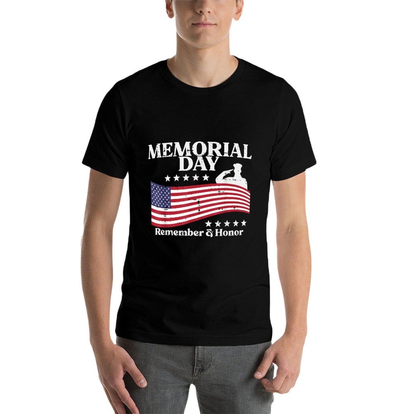 Memorial Day USA Remember Honor Patriot Men Women Kids Trendy Pattern T-Shirt