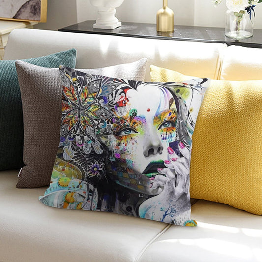 Banksy Urban Princess Graffiti Oil Painting Soft Decorative Cover Throw Pillow