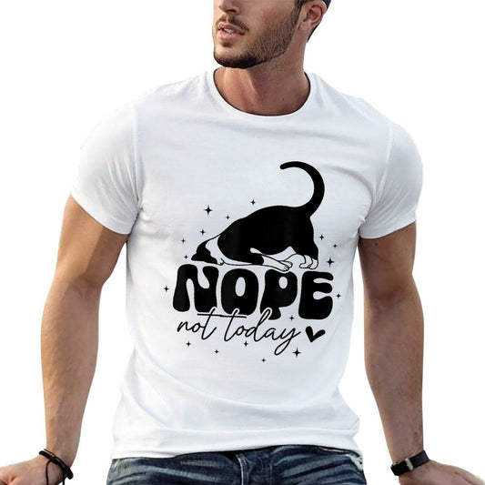 Nope Not Today Ribbed Collar T-Shirt