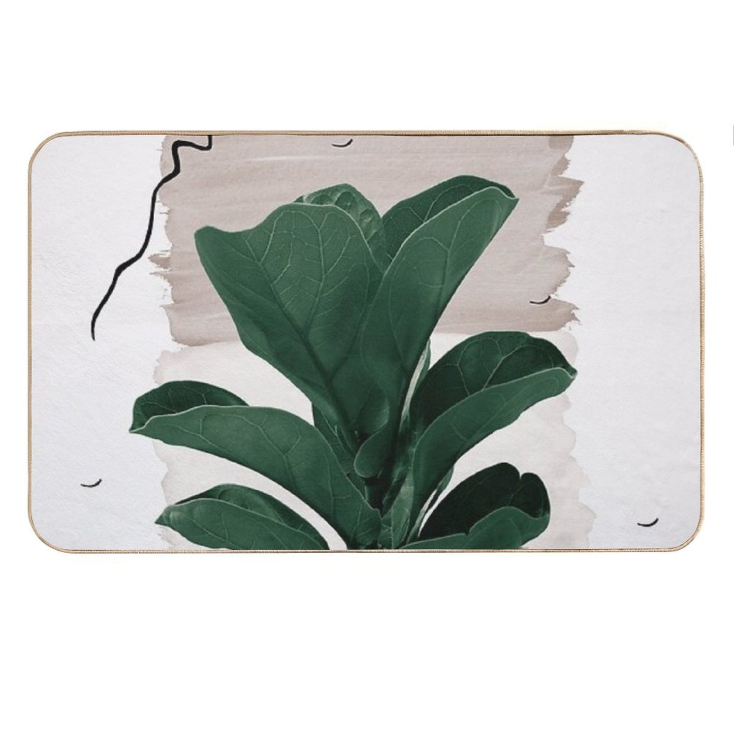 Fiddle Leaf Abstract - Naturelle #1 #minimal #wall #decor #art Bath Mat