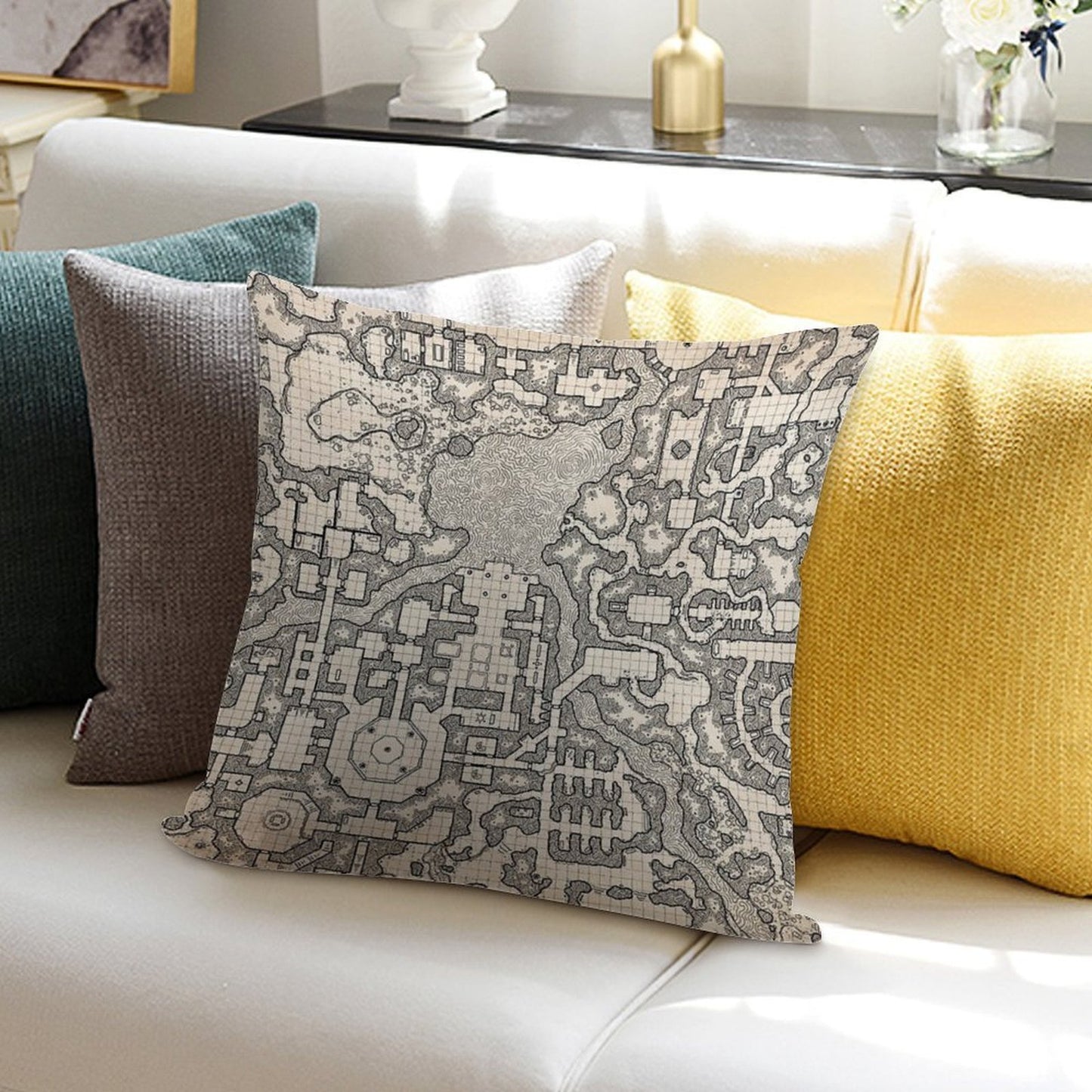 The Winter Tombs - A Massive Dungeon Complex by Dyson Logos Soft Reinforced Edging Throw Pillow