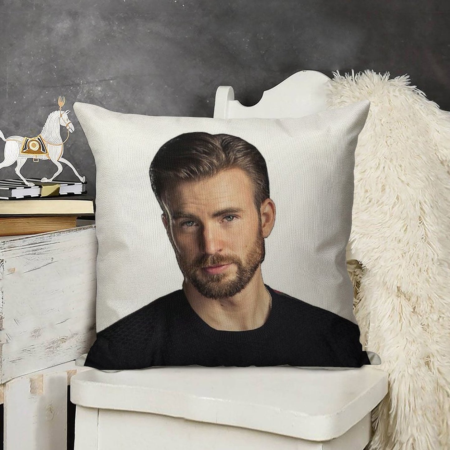 Chris Evans Being Hot Linen Throw Pillow Cover