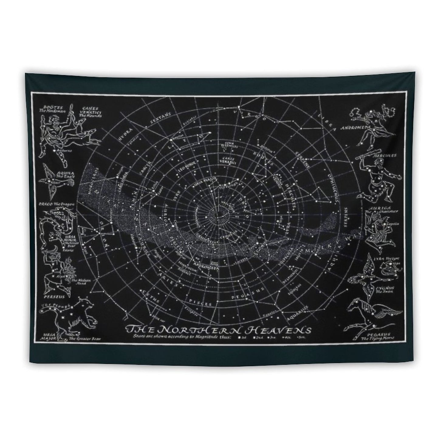 THE NORTHERN HEAVENS Vintage Star Map Print Tapestry