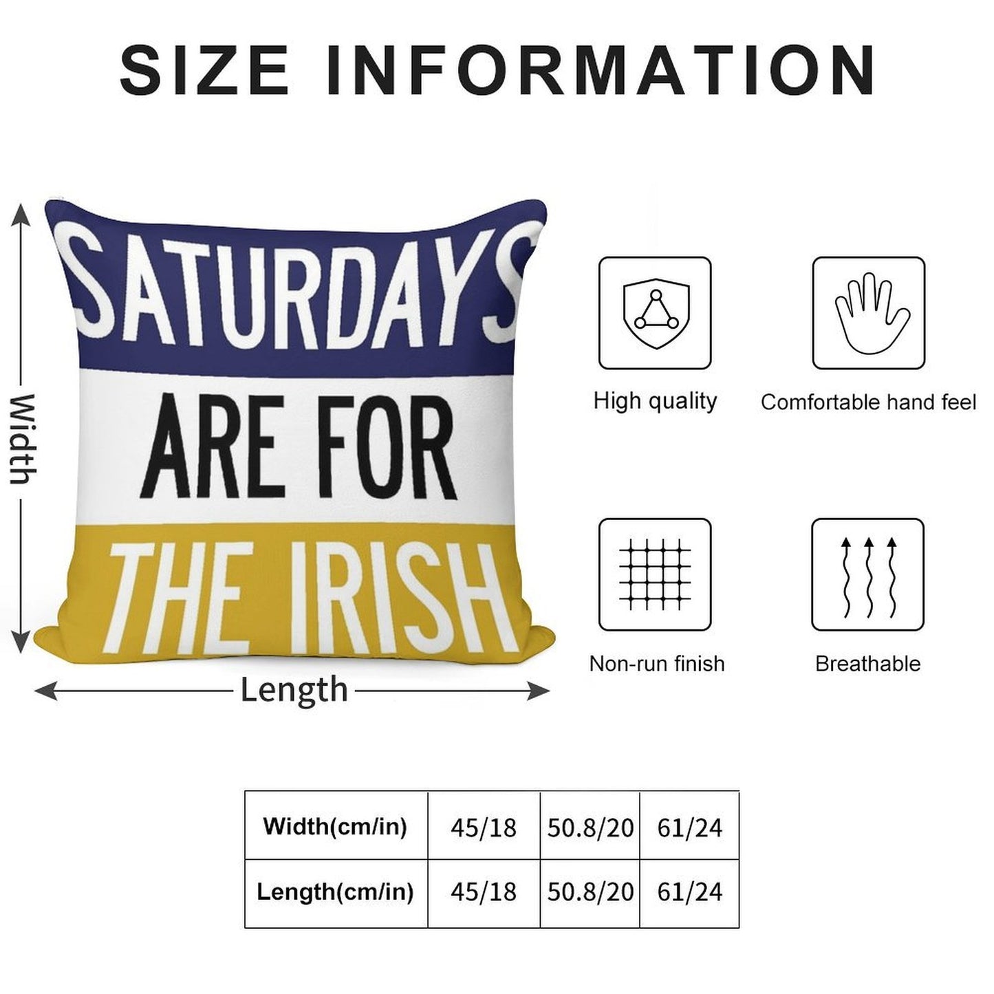 Saturdays Are for The Irish Soft Hidden Zipper Throw Pillow