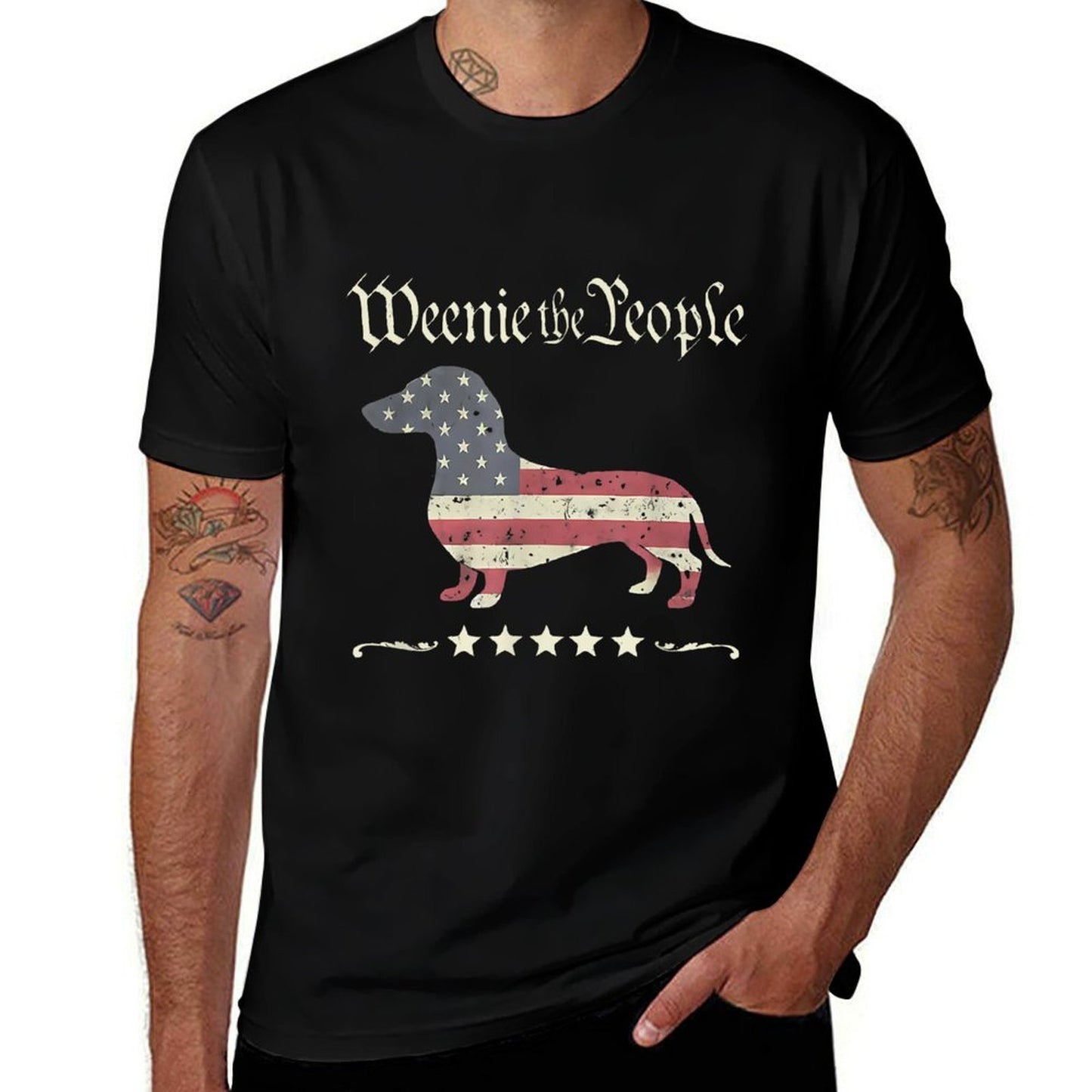 Weenie The People Dachshund 4th of July Moisture-wicking T-Shirt
