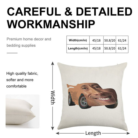 Lightning The Rock McQueen Linen Throw Pillow Cover