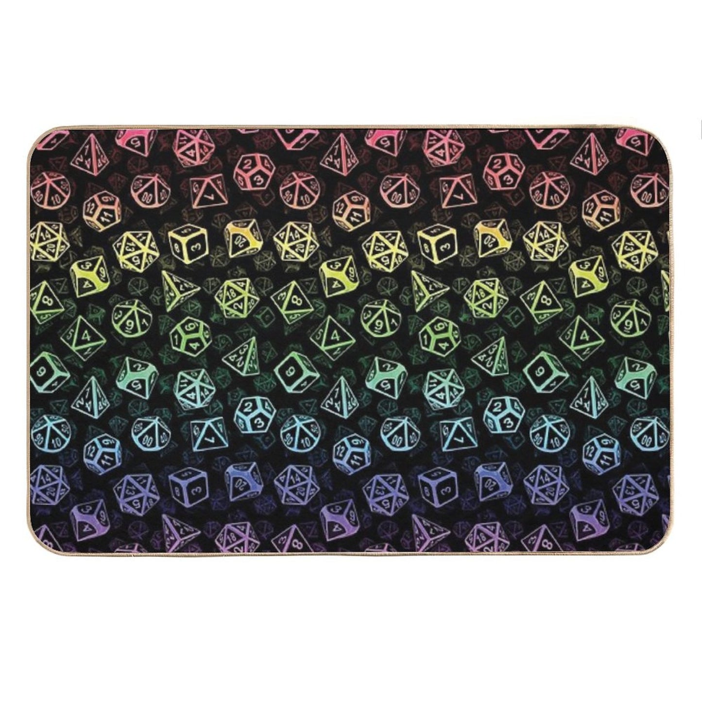 D20 Dice Set Pattern (Rainbow) Bath Mat