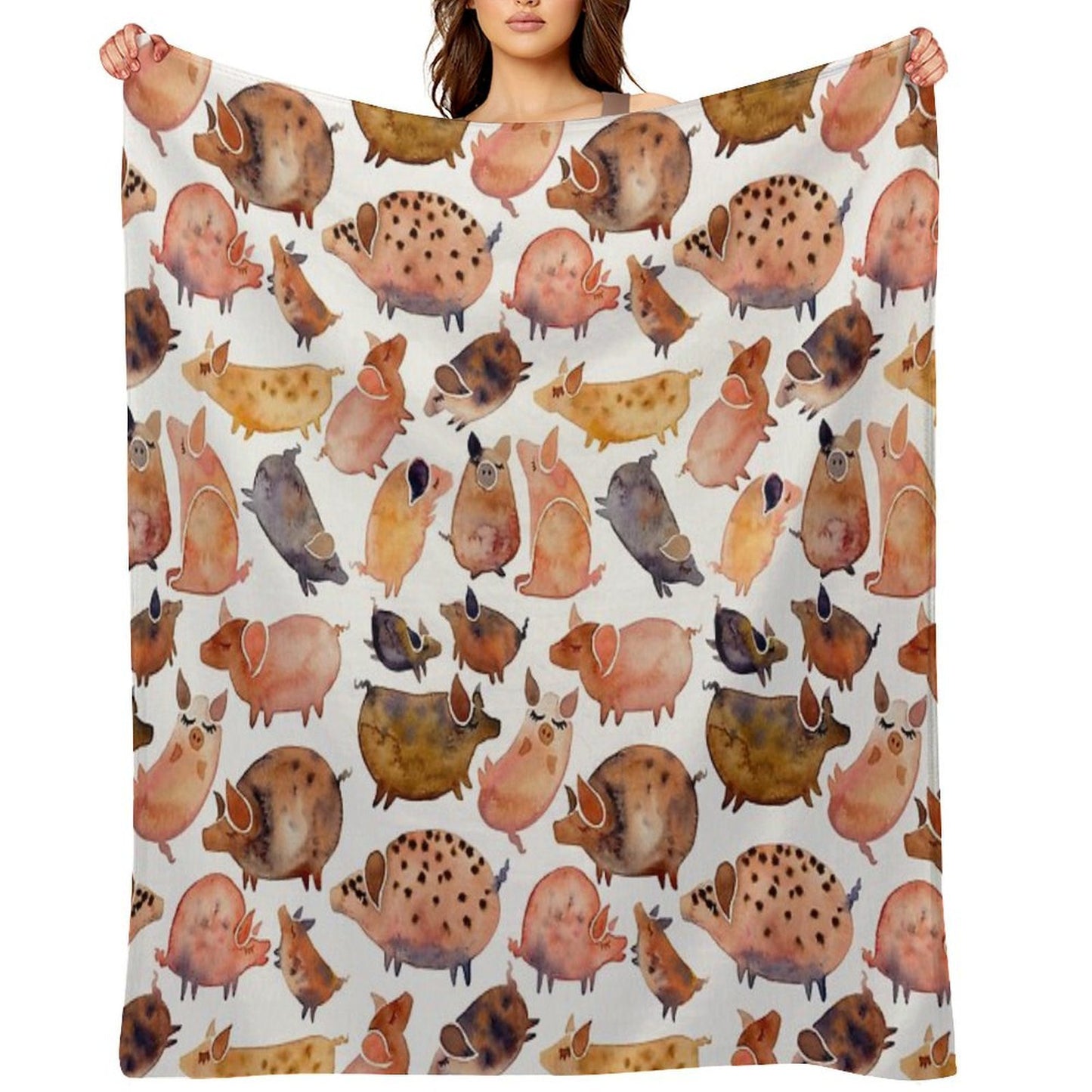 Pig Collection Throw Blanket