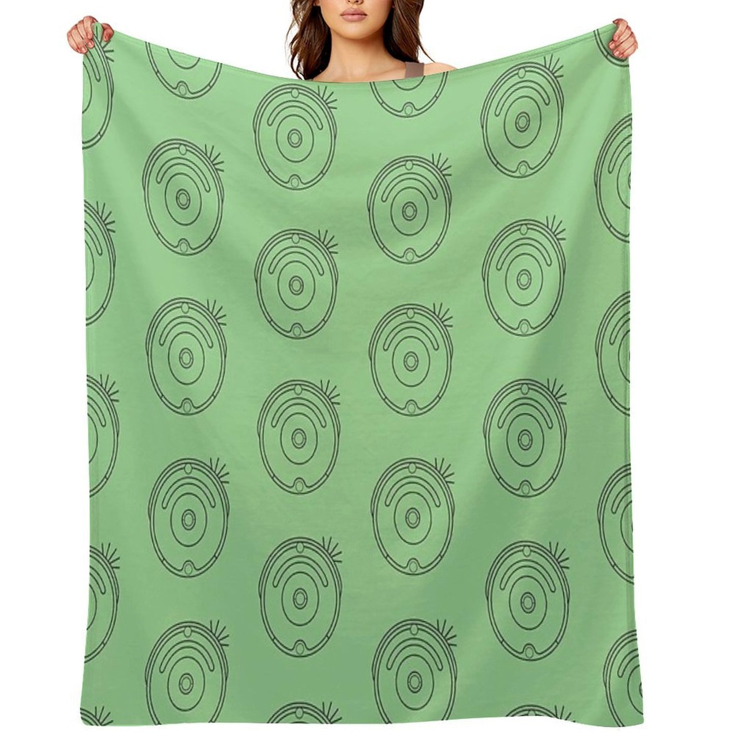 Robot Vacuum Dark Simple Throw Blanket