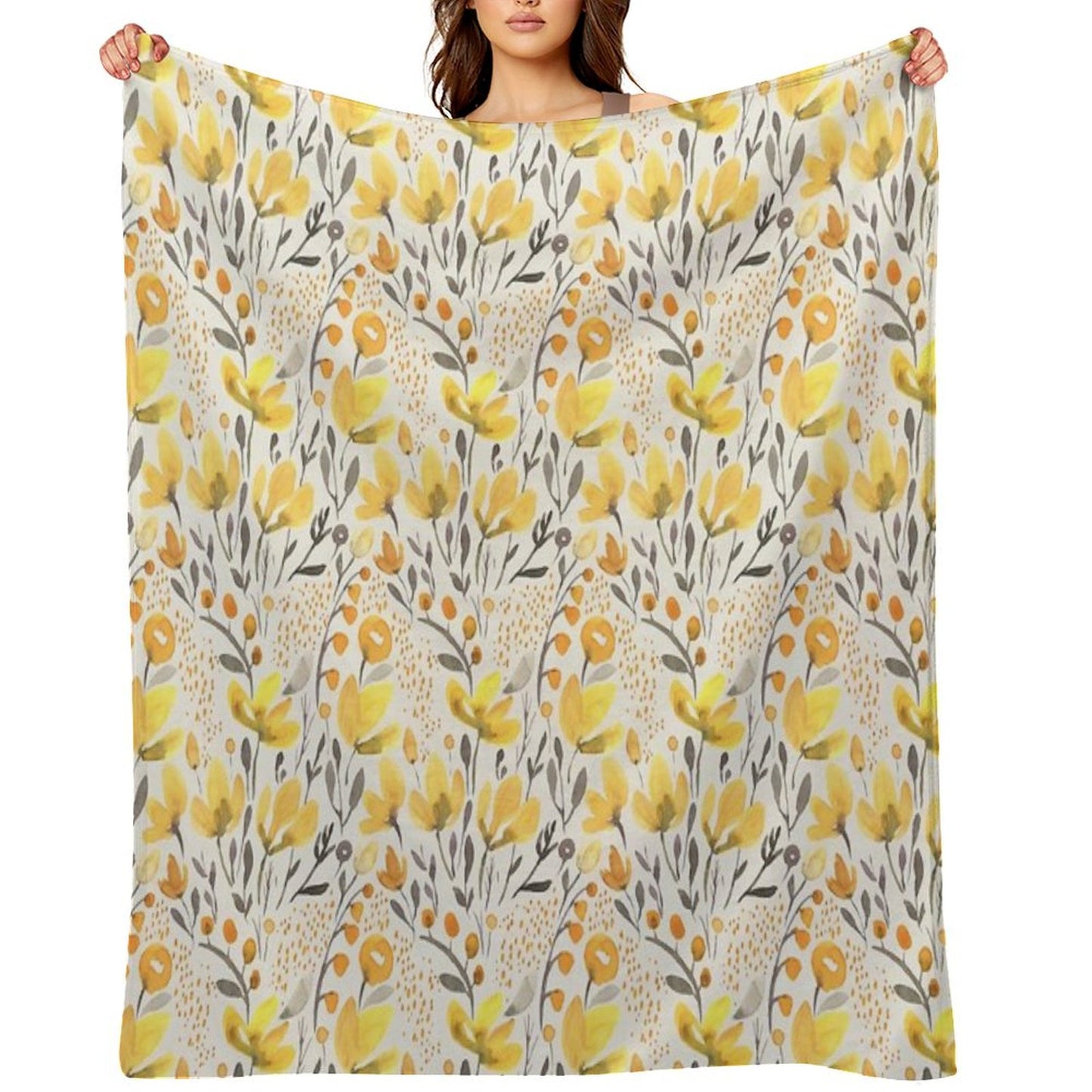 Yellow Field Throw Blanket