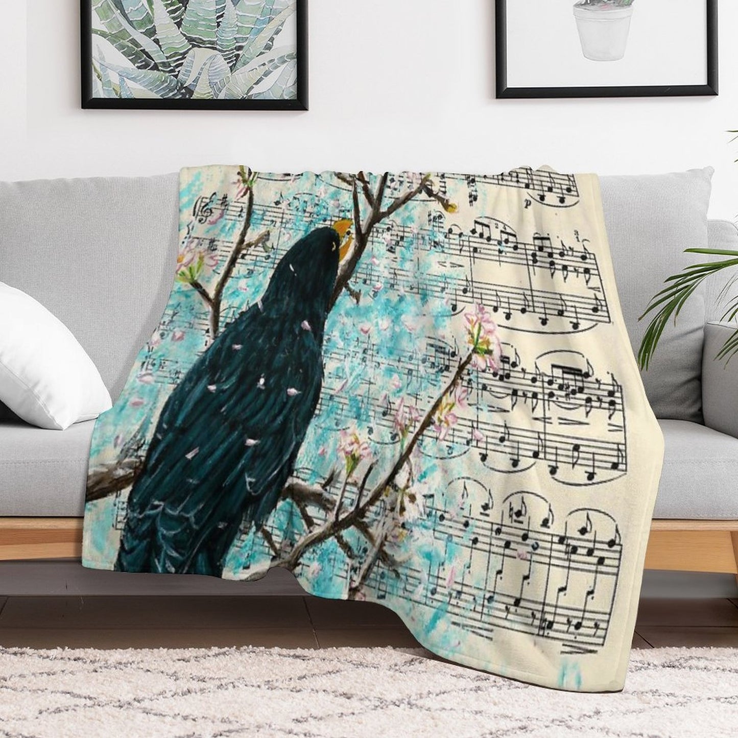 Blackbird Throw Blanket