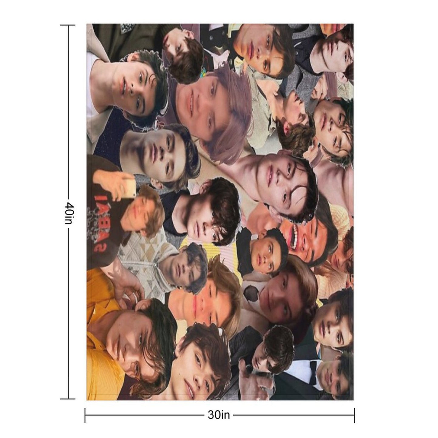Louis Partridge Photo Collage Throw Blanket