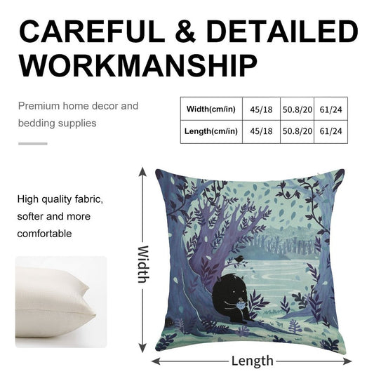 A Quiet Spot of Tea Linen Throw Pillow Cover