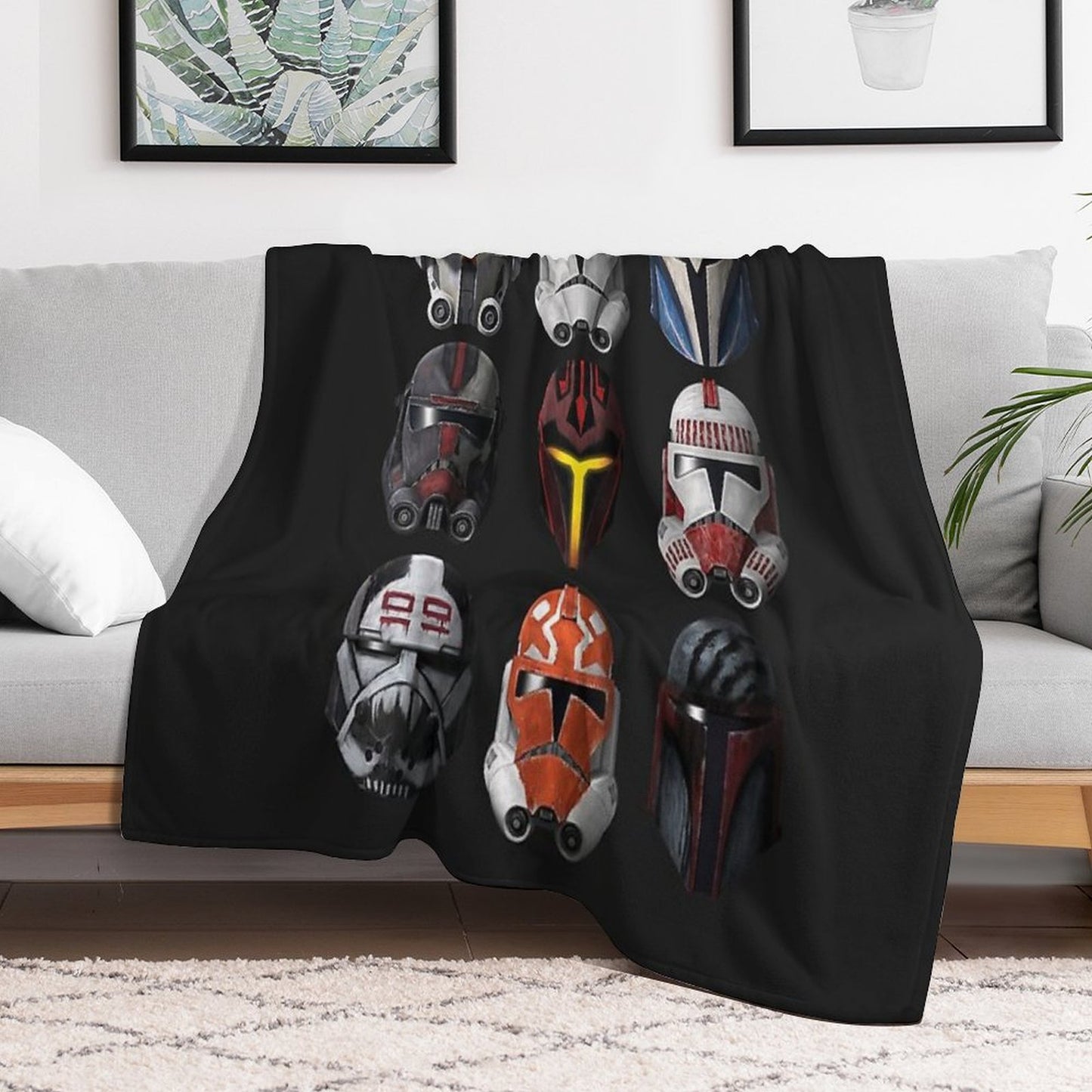 The Clone Wars Clone Helmets Throw Blanket