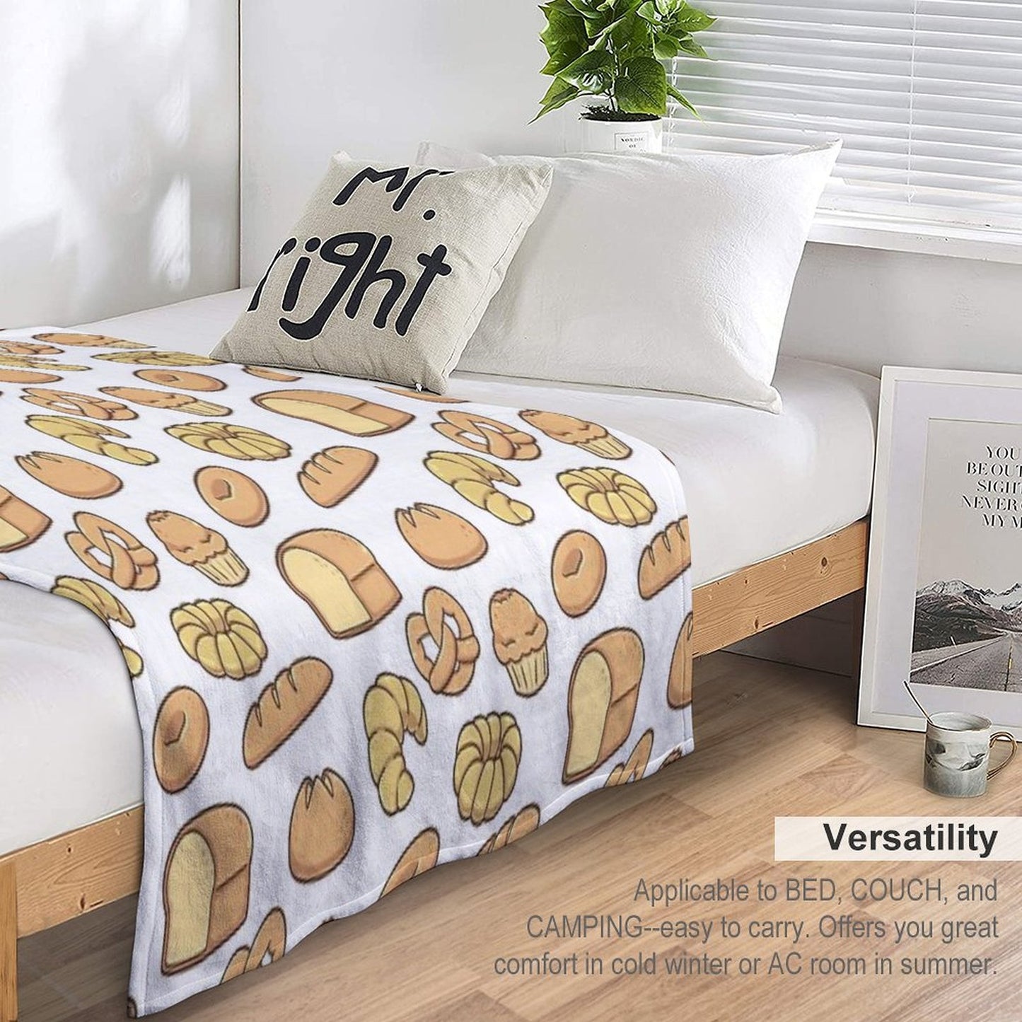 All Types of Bread Pattern Throw Blanket