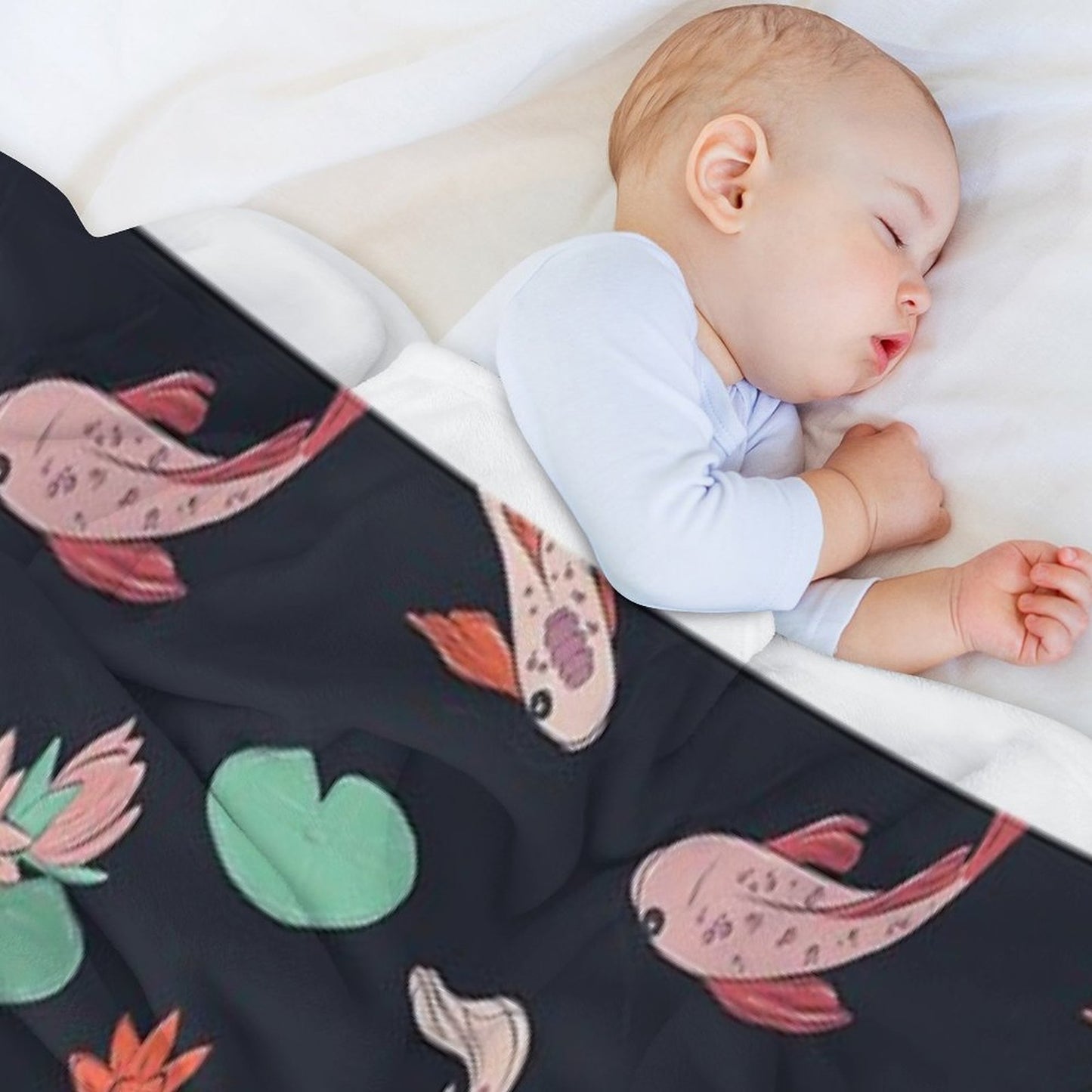 Koi Fish Oriental Design Throw Blanket