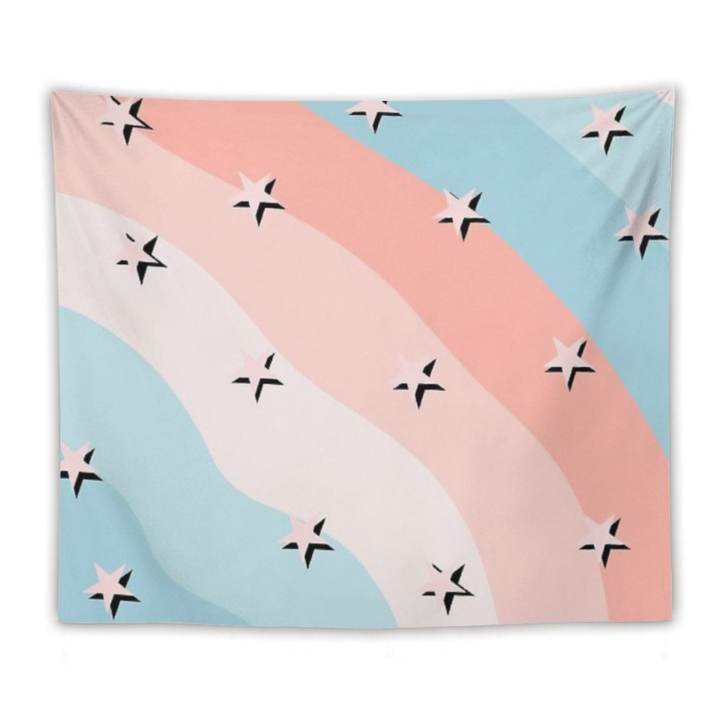 Cotton Candy Stars Striped Pattern Tapestry