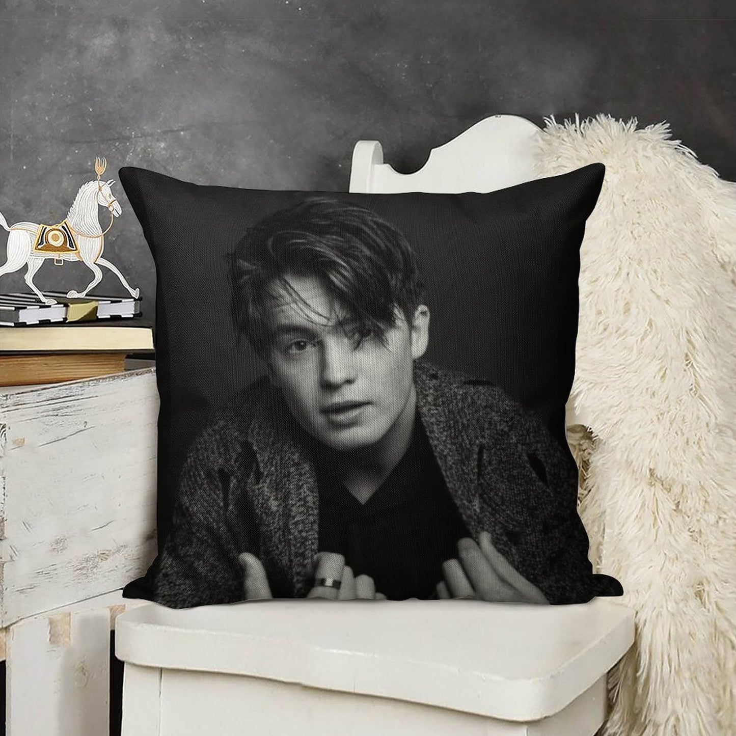 Kit Connor Linen Throw Pillow Cover