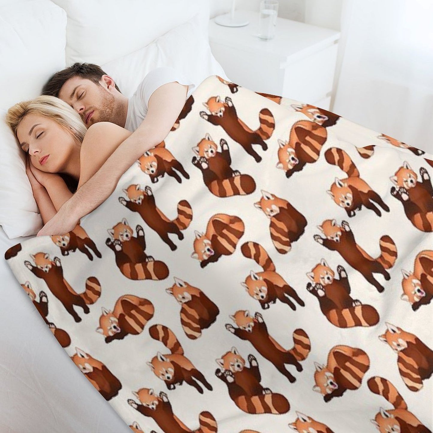 Red Panda Pattern Throw Blanket