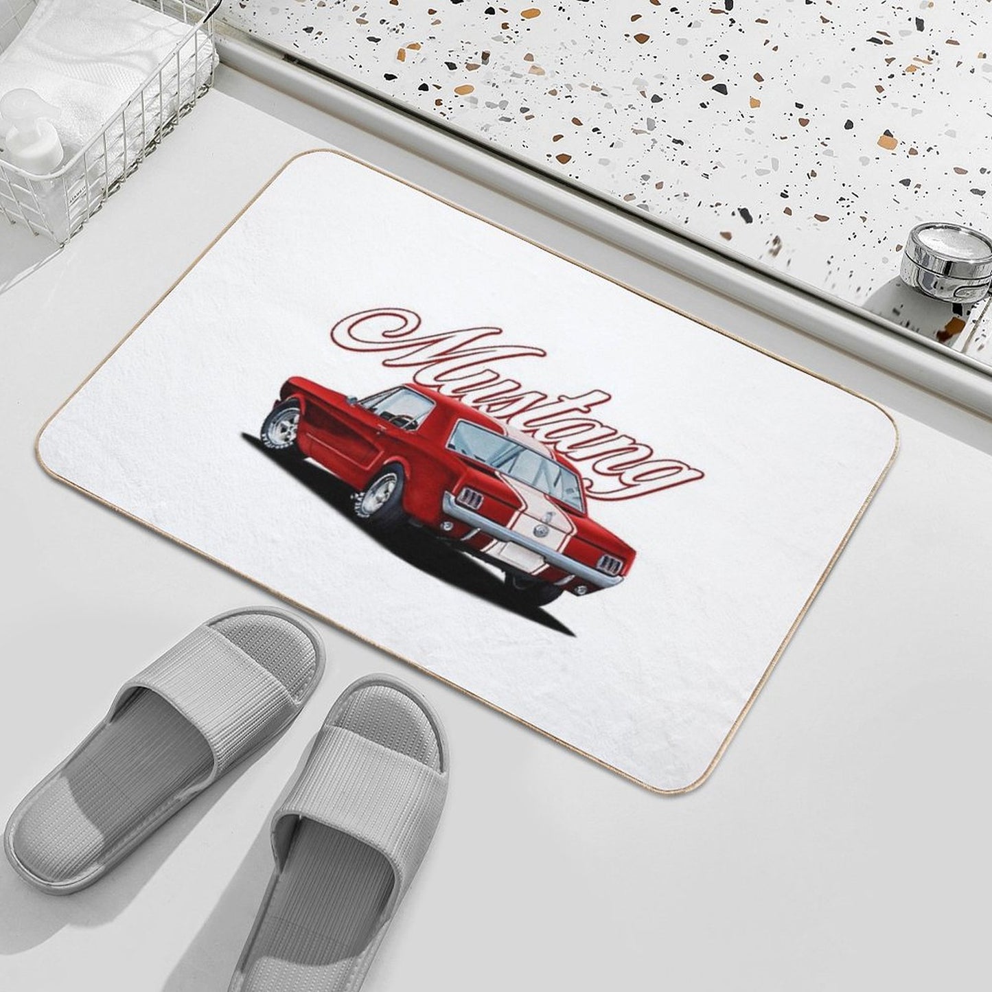 Classic Red Mustang Bath Mat