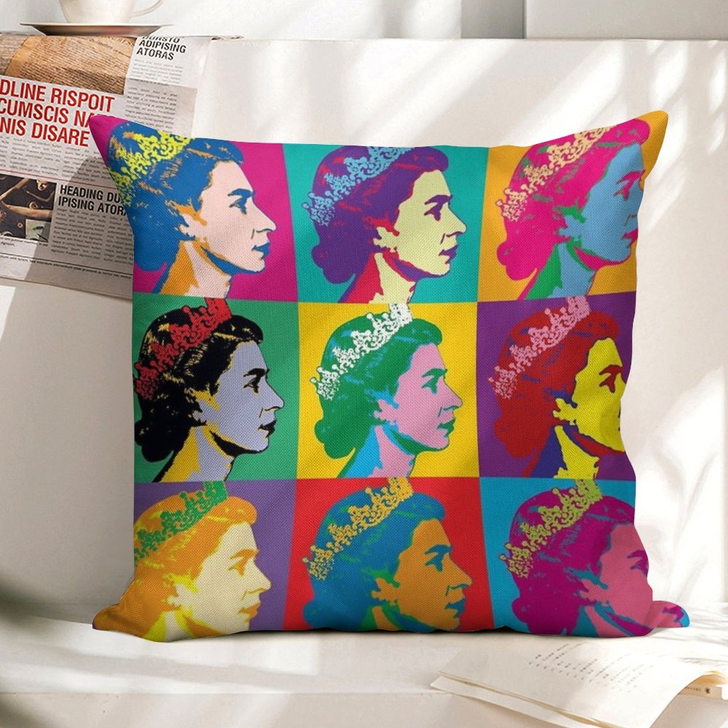 Elizabeth II X Long Live The Queen Linen Throw Pillow Cover