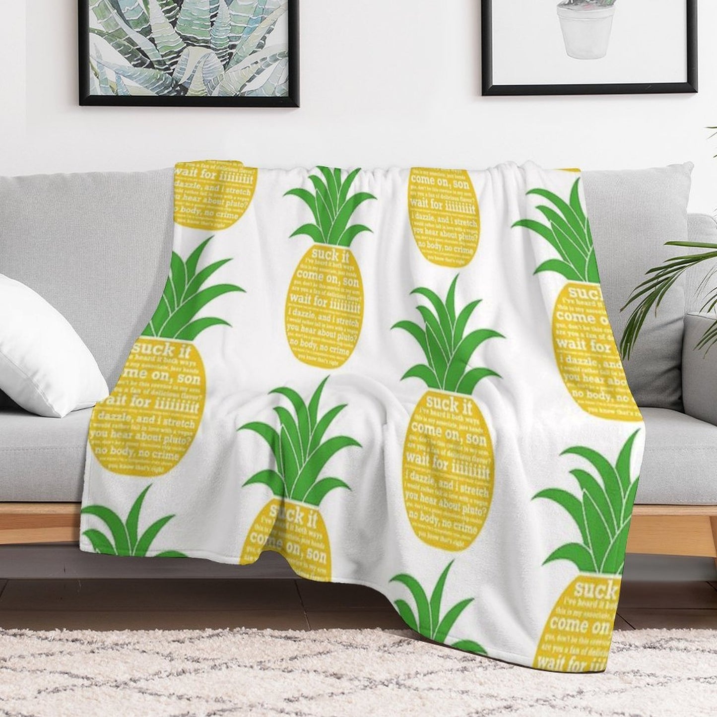Psych Quotes Pineapple Throw Blanket