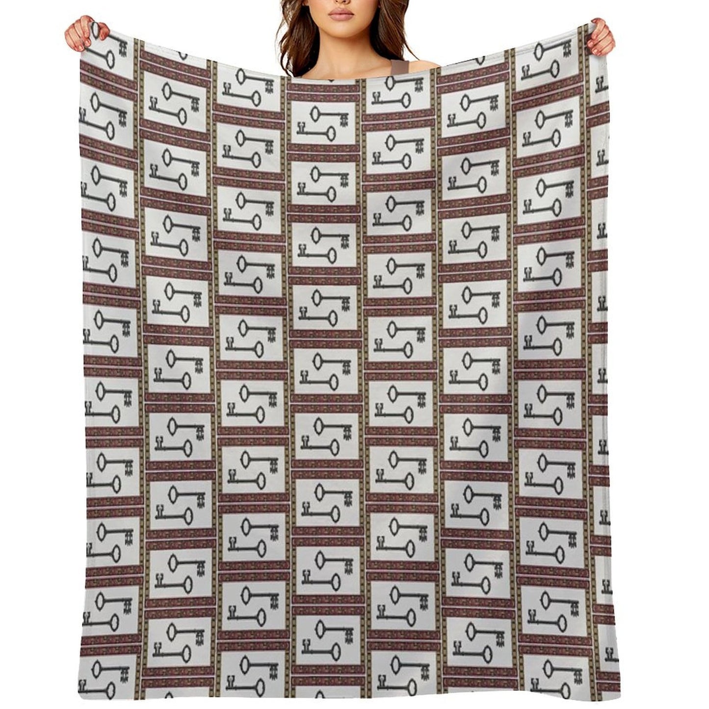 Pair of Keys (cross Stitch Style) Throw Blanket