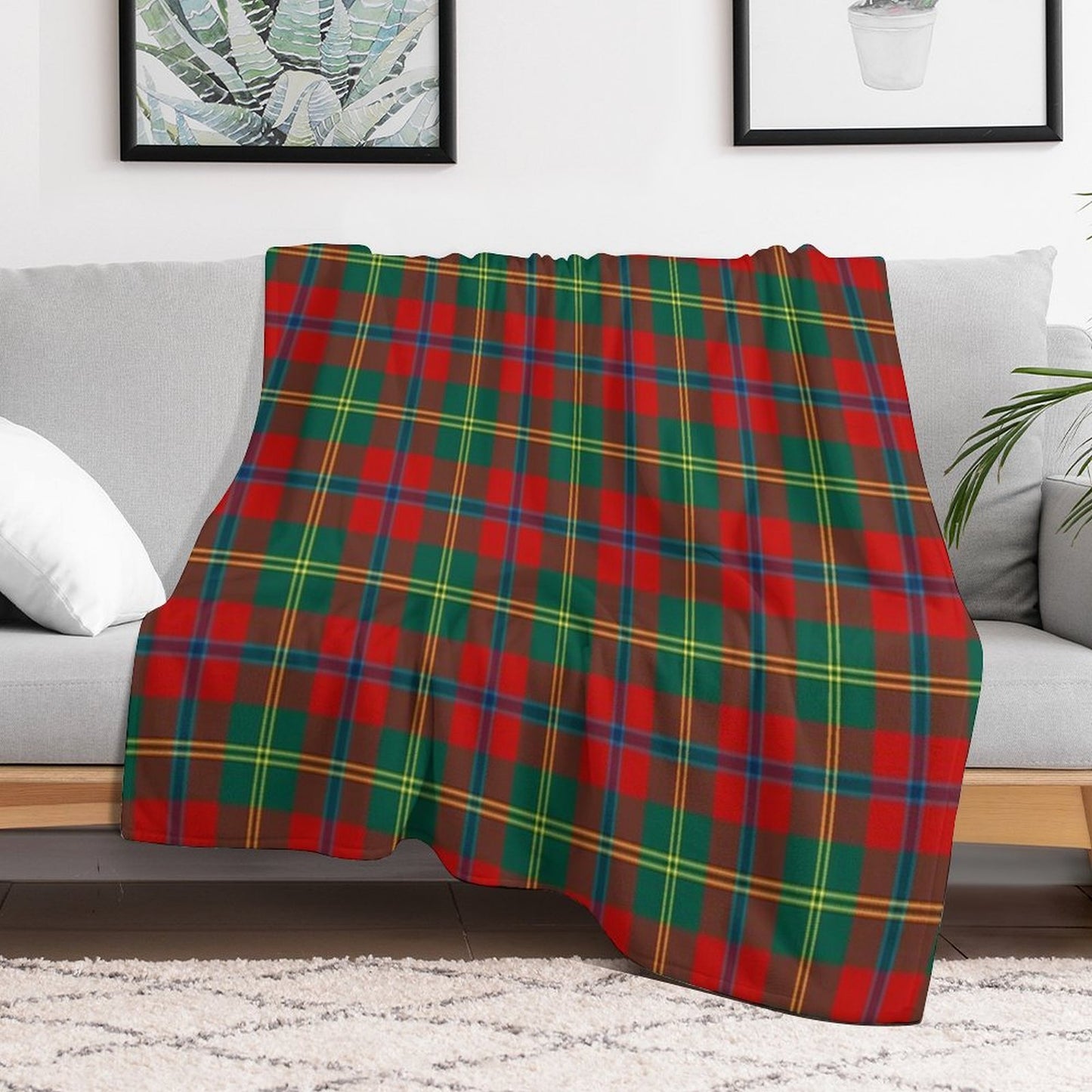 HUTCHINSON (Hutcheson) Tartan ✧ Border Reiver Clan & Family Name Plaid Throw Blanket