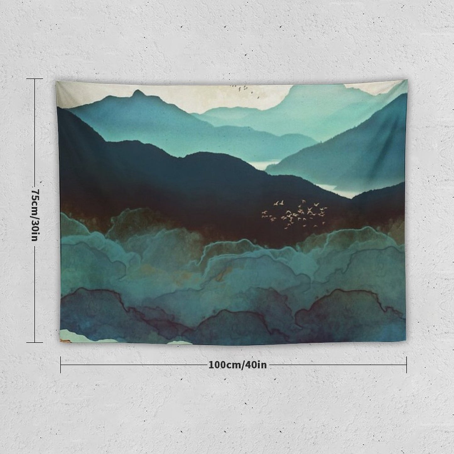 Indigo Mountains Tapestry