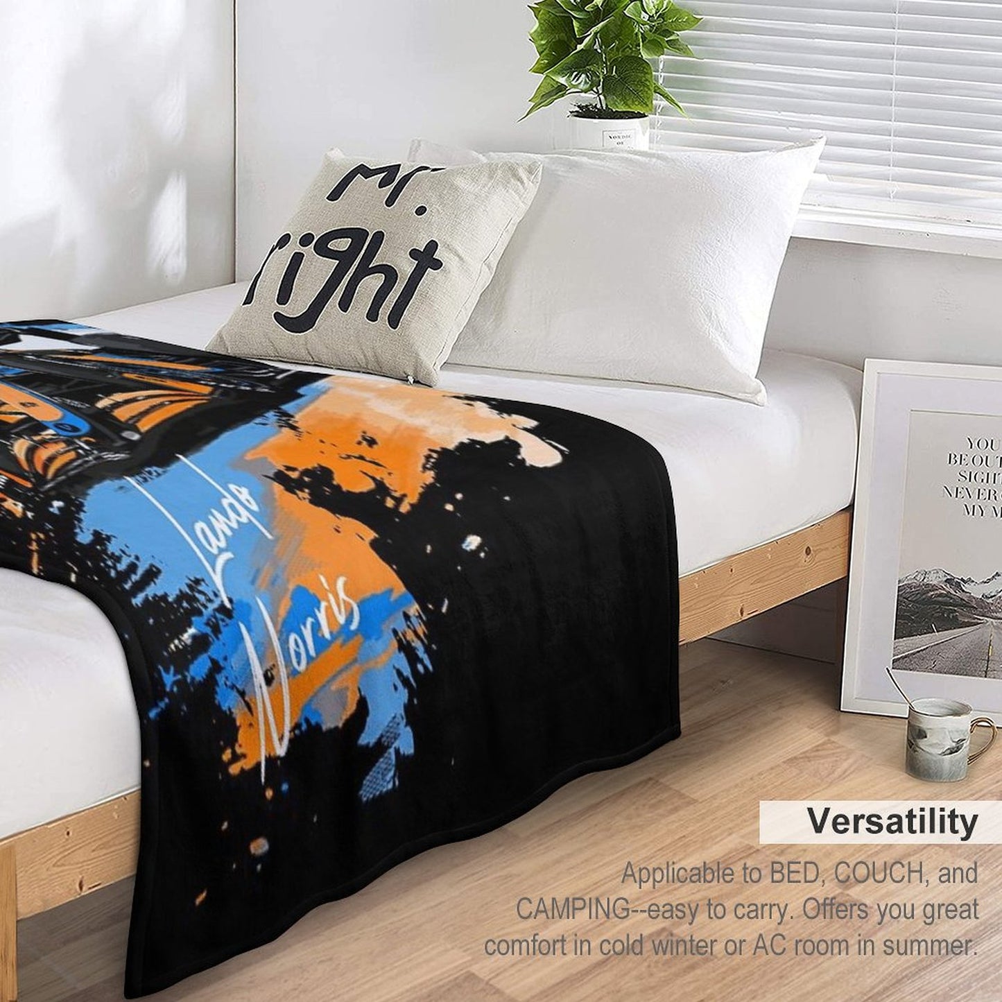 Lando Norris - Retro_Digi Art Throw Blanket