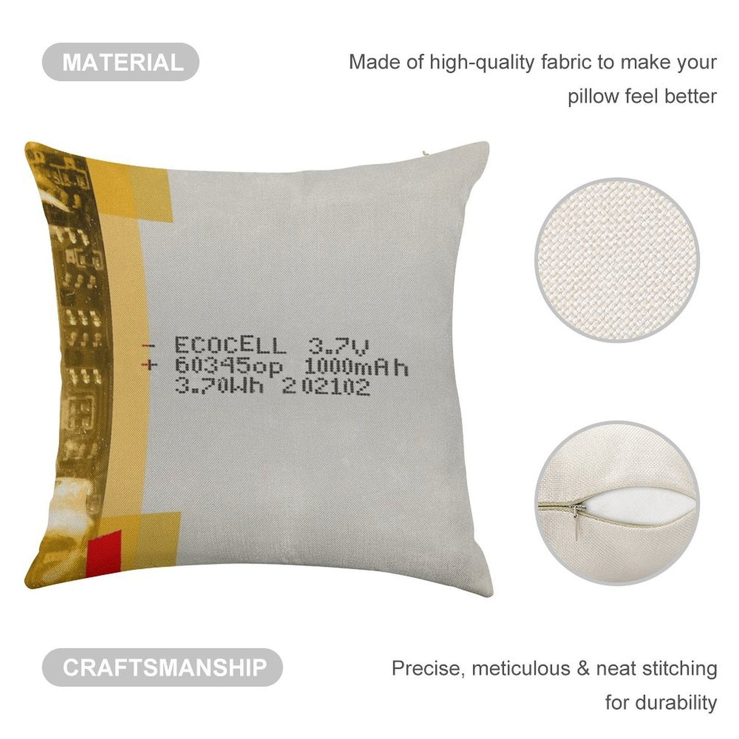 LiPo Battery Linen Throw Pillow Cover