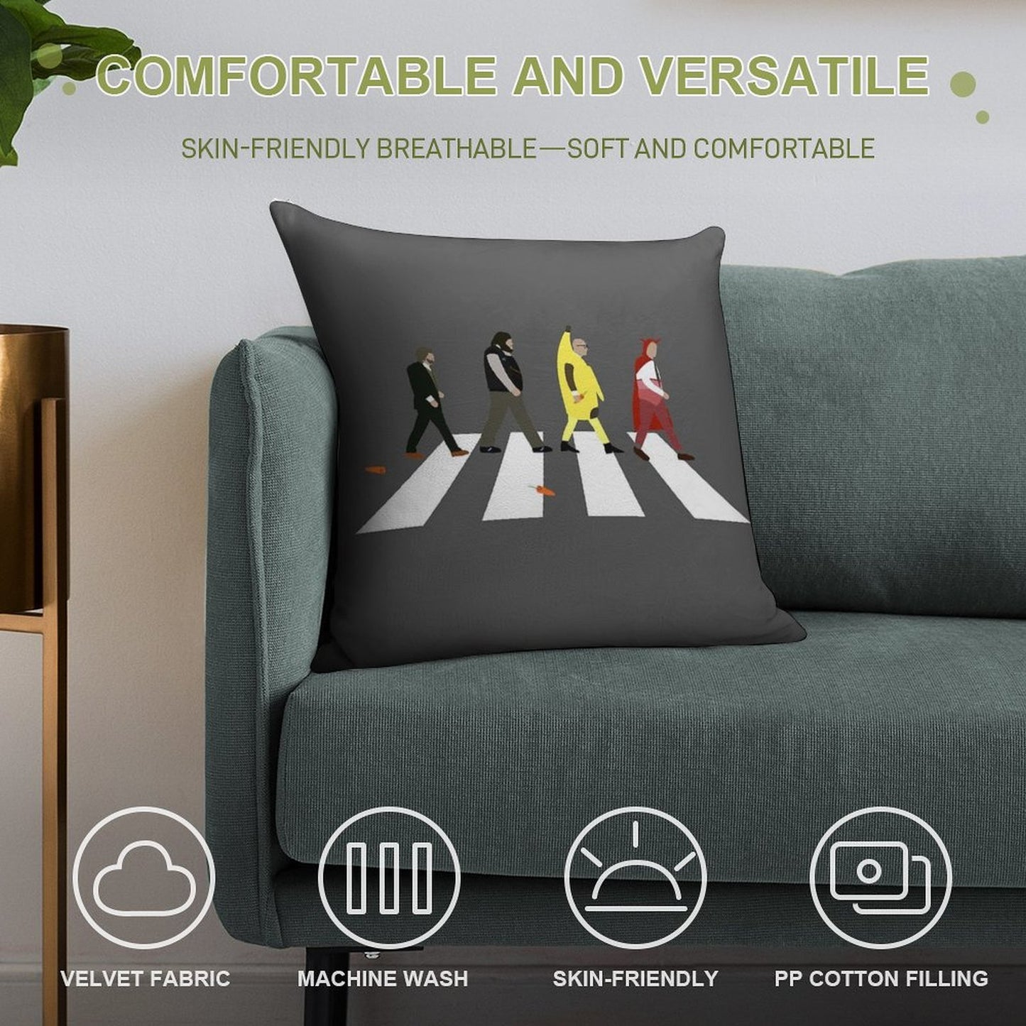 Bottom (Terror) Soft Reinforced Edging Throw Pillow