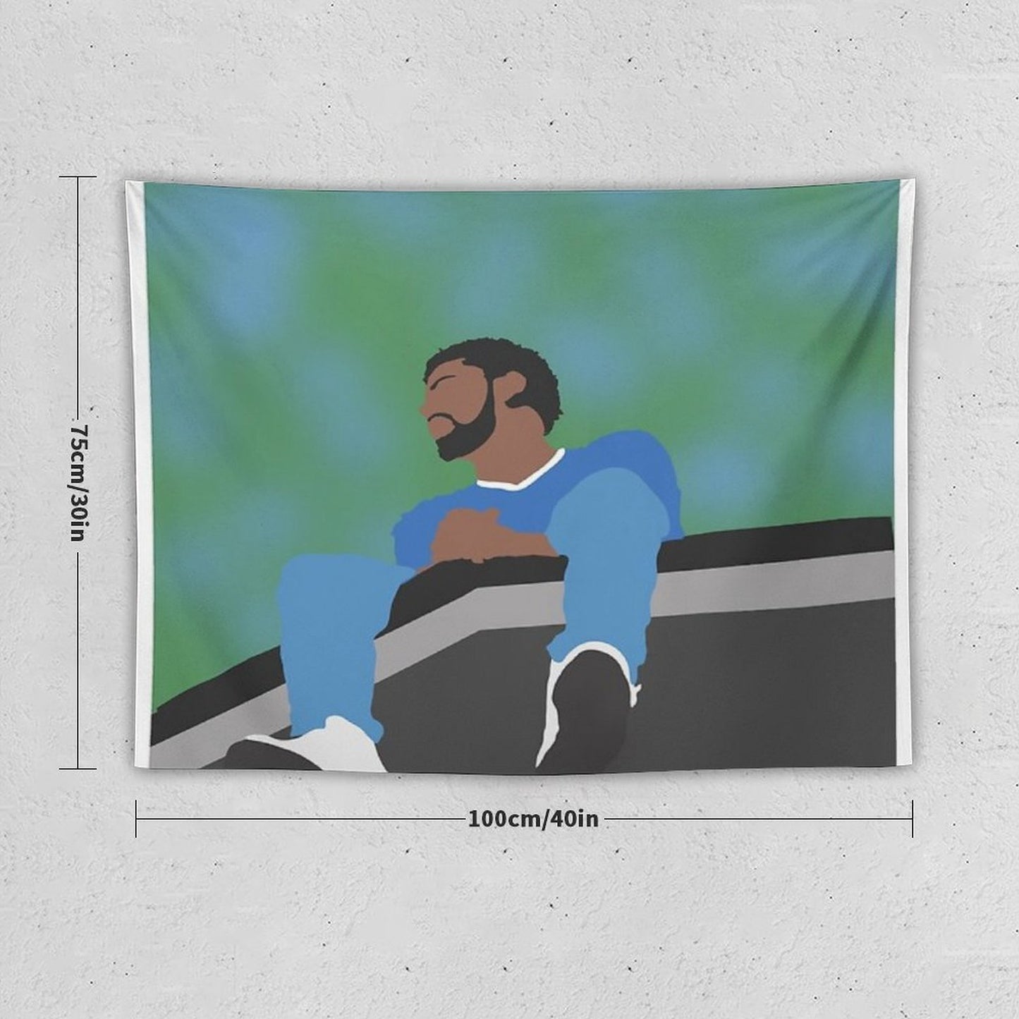 J. Cole Minimalist Album Cover Tapestry