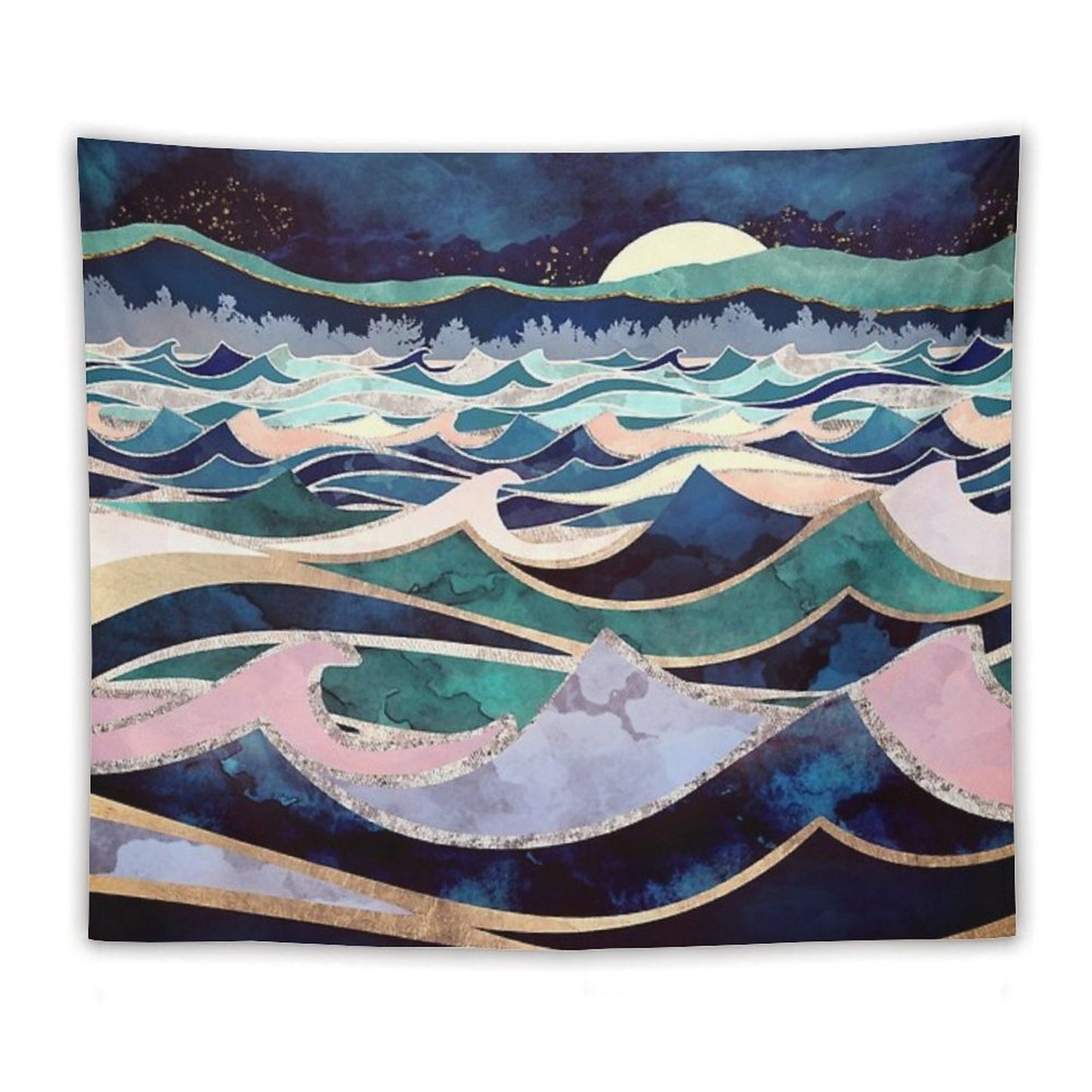 Moonlit Ocean Tapestry