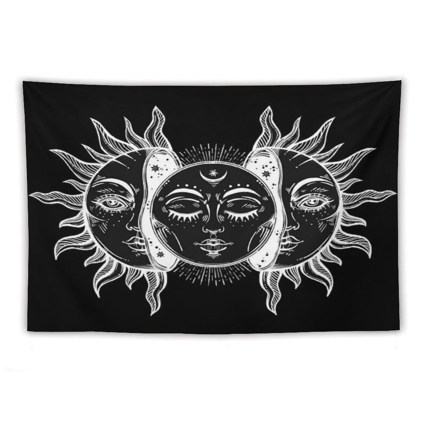 Vintage Sun And Moon Solar Eclipse Tapestry