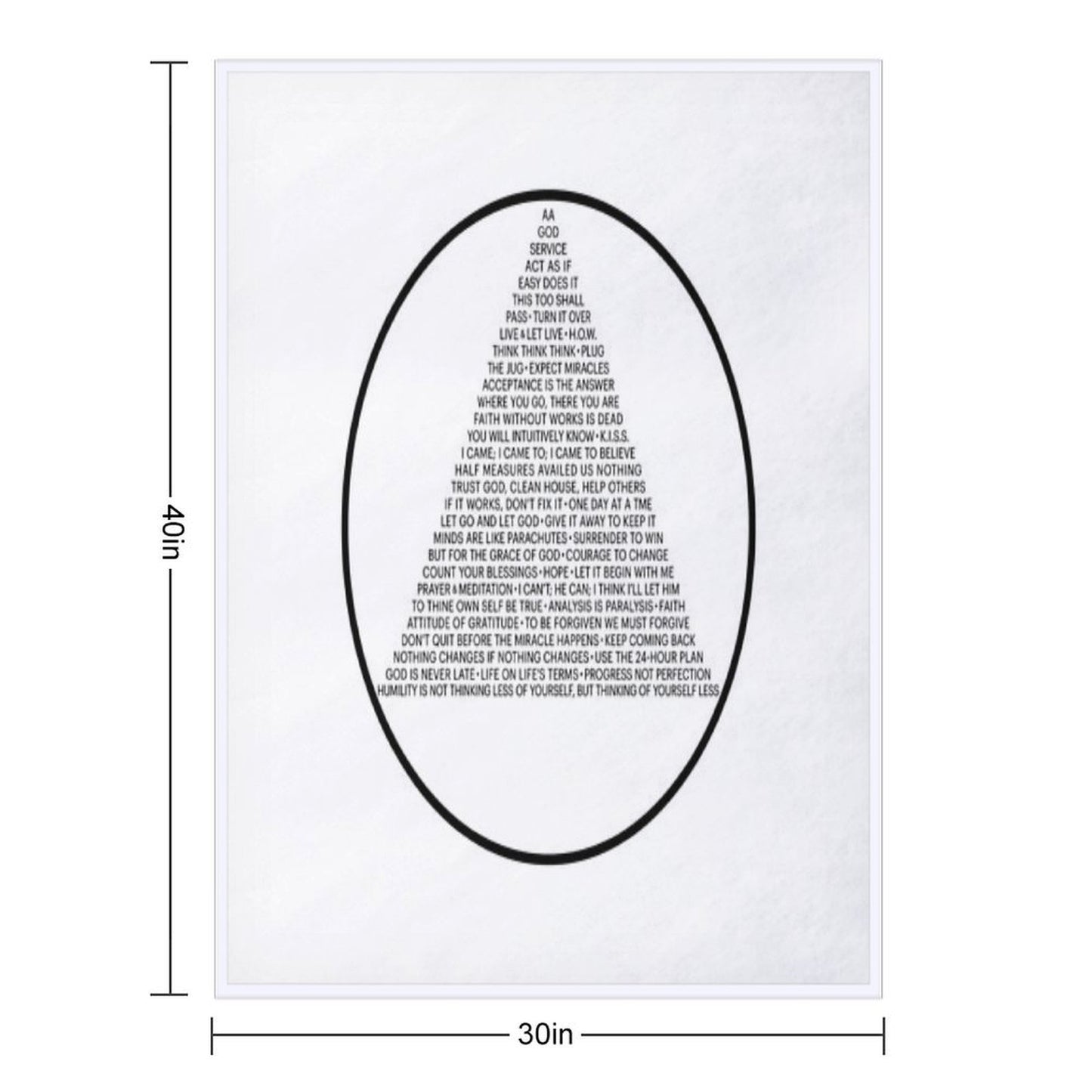 Alcoholics Anonymous Symbol in Slogans (A.A.) Throw Blanket