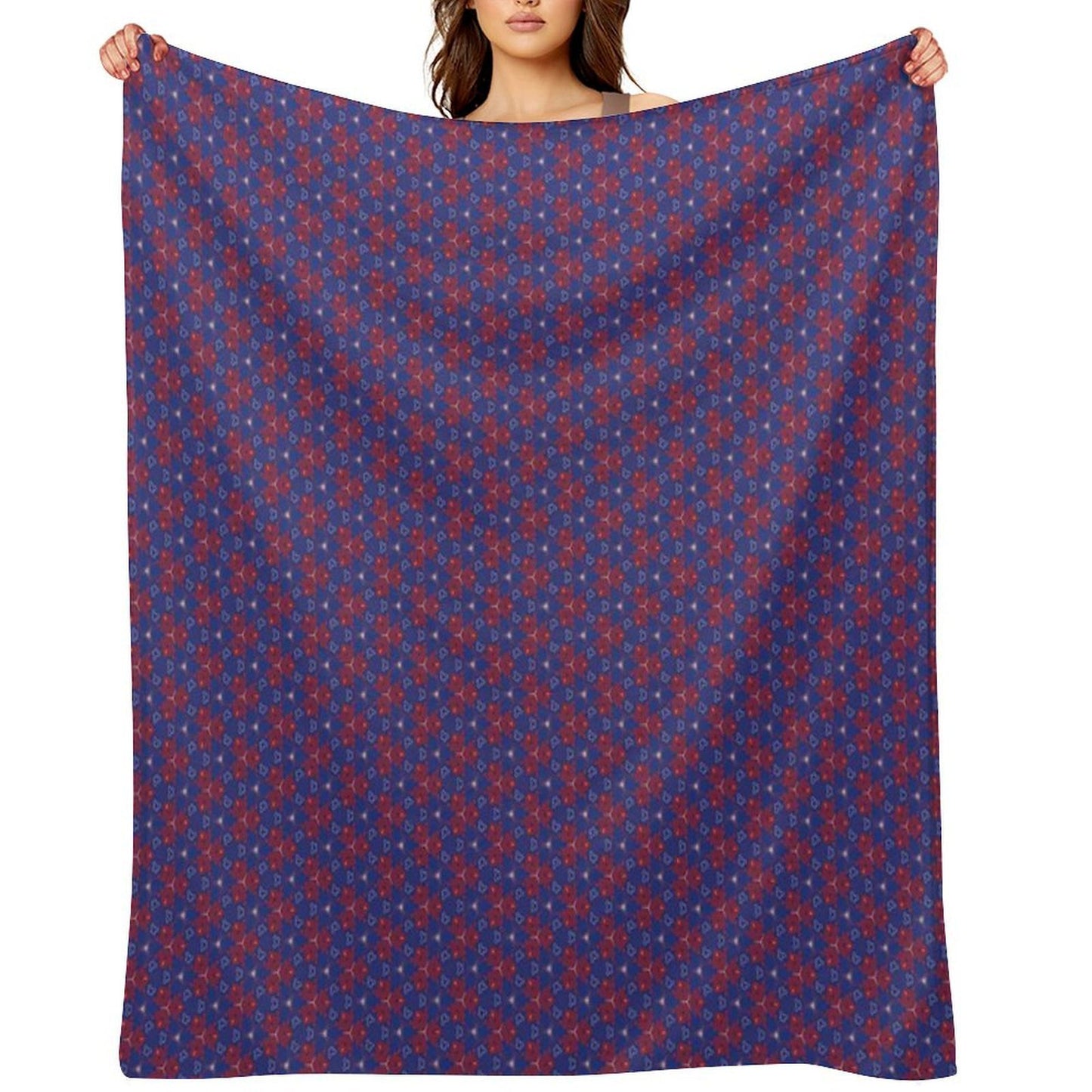 Geometrical Designs Blue Throw Blanket