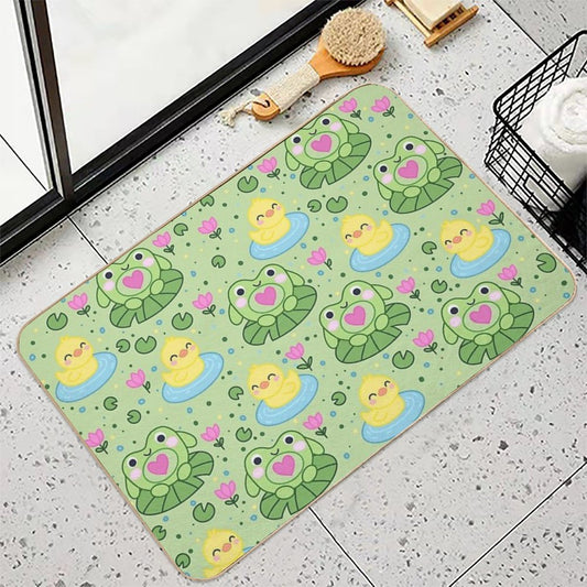 Green Froggo Design Easy To Clean Bath Mat