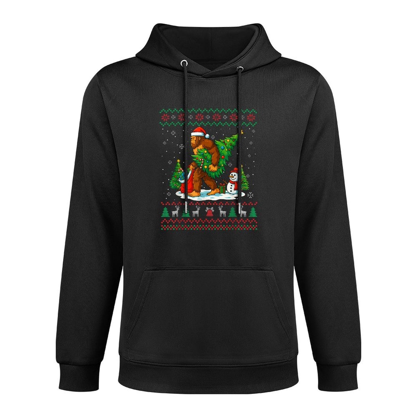 Bigfoot Santa Ugly Christmas Tree Funny Xmas Lights Men Kids Unisex Design Hoodie