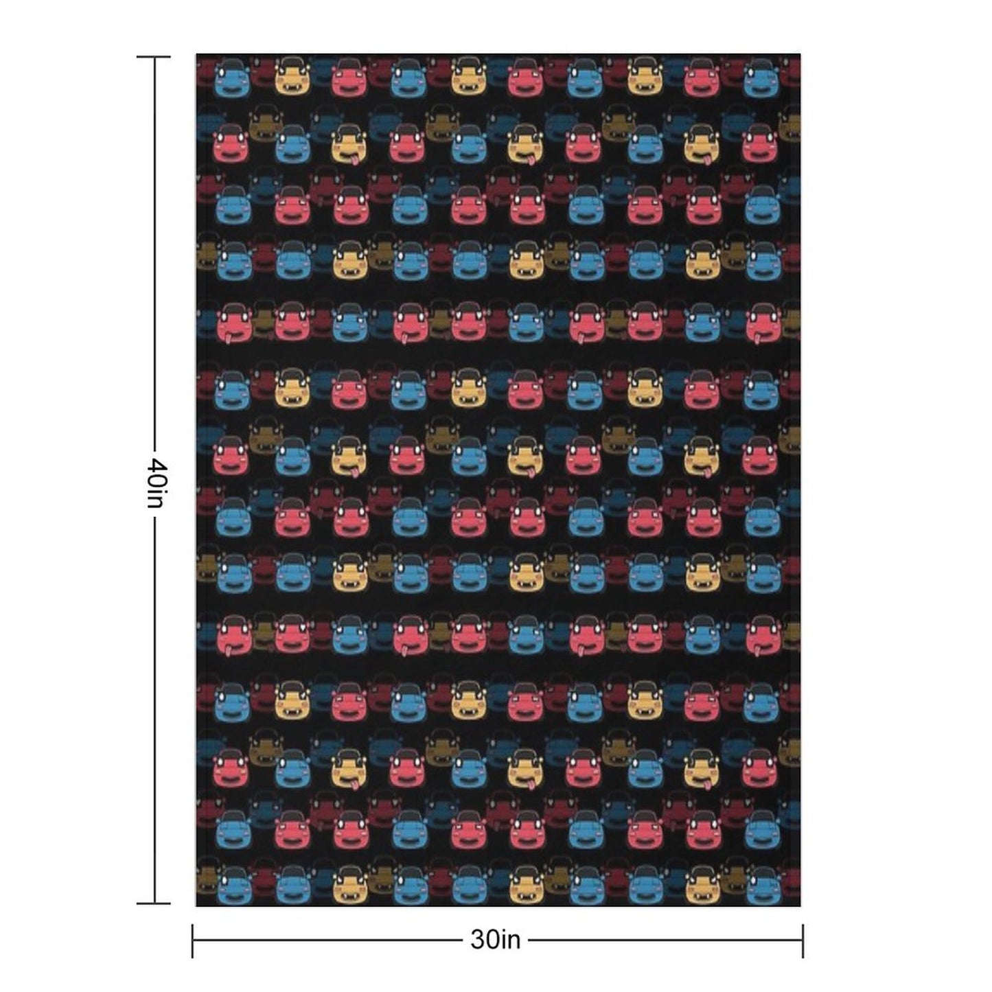 MIATA PATTERN BLACK Throw Blanket