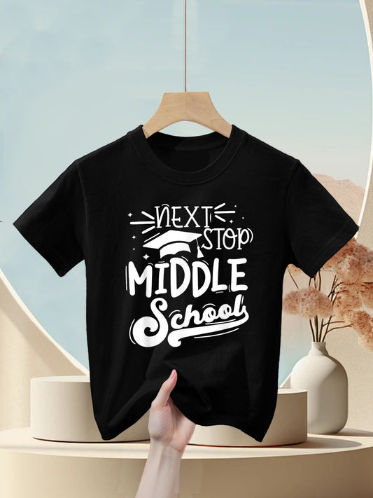 Next Stop Middle School Fifth Grade Graduation Summer Break Kids T-Shirt